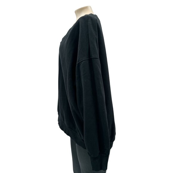 GAP V-Neck Oversized Long Sleeve Pullover Sweatshirt Comfy Black Women's M - Picture 9 of 10